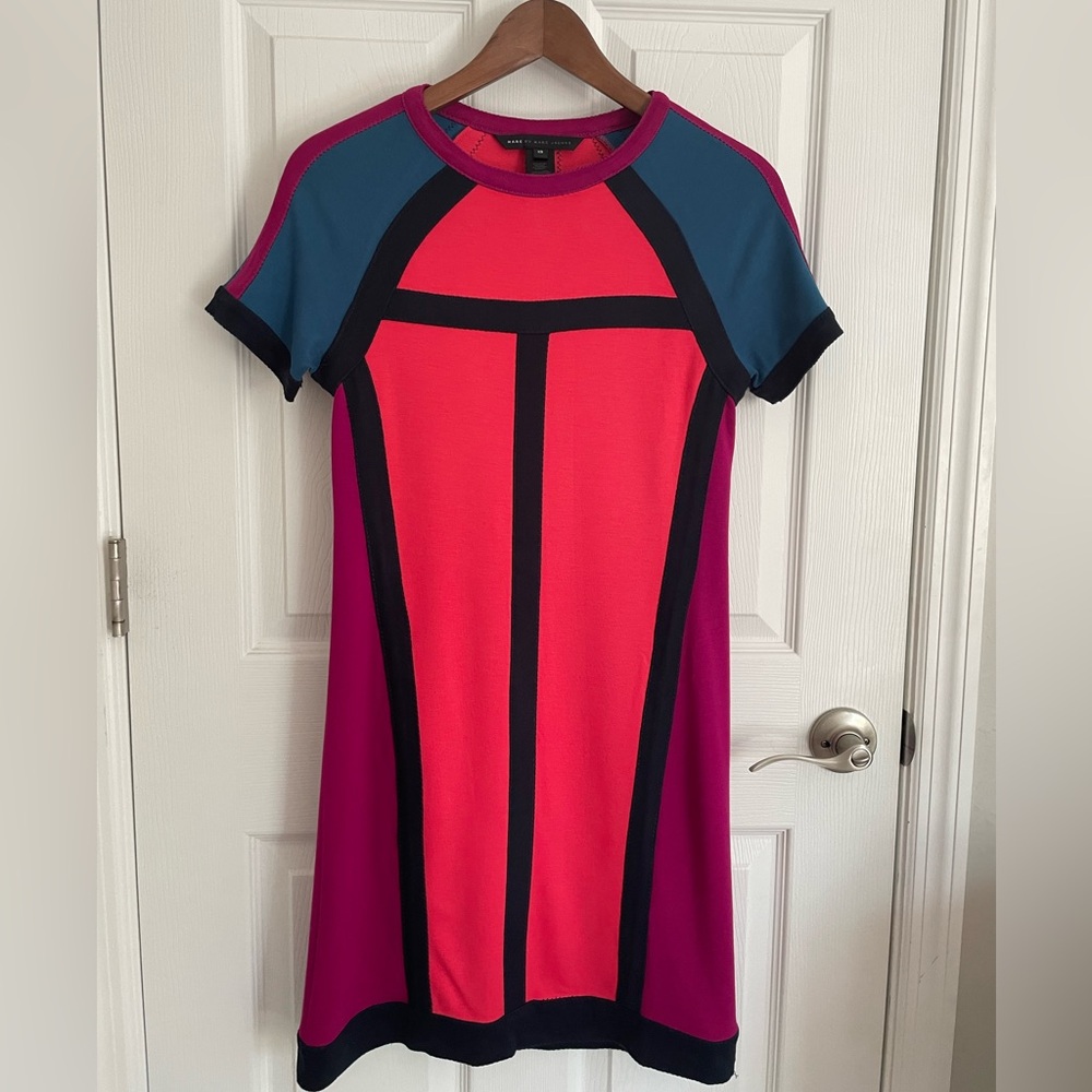 Marc by Marc Jacobs Colorblock Dress XS Pink Blue NWOT Designer